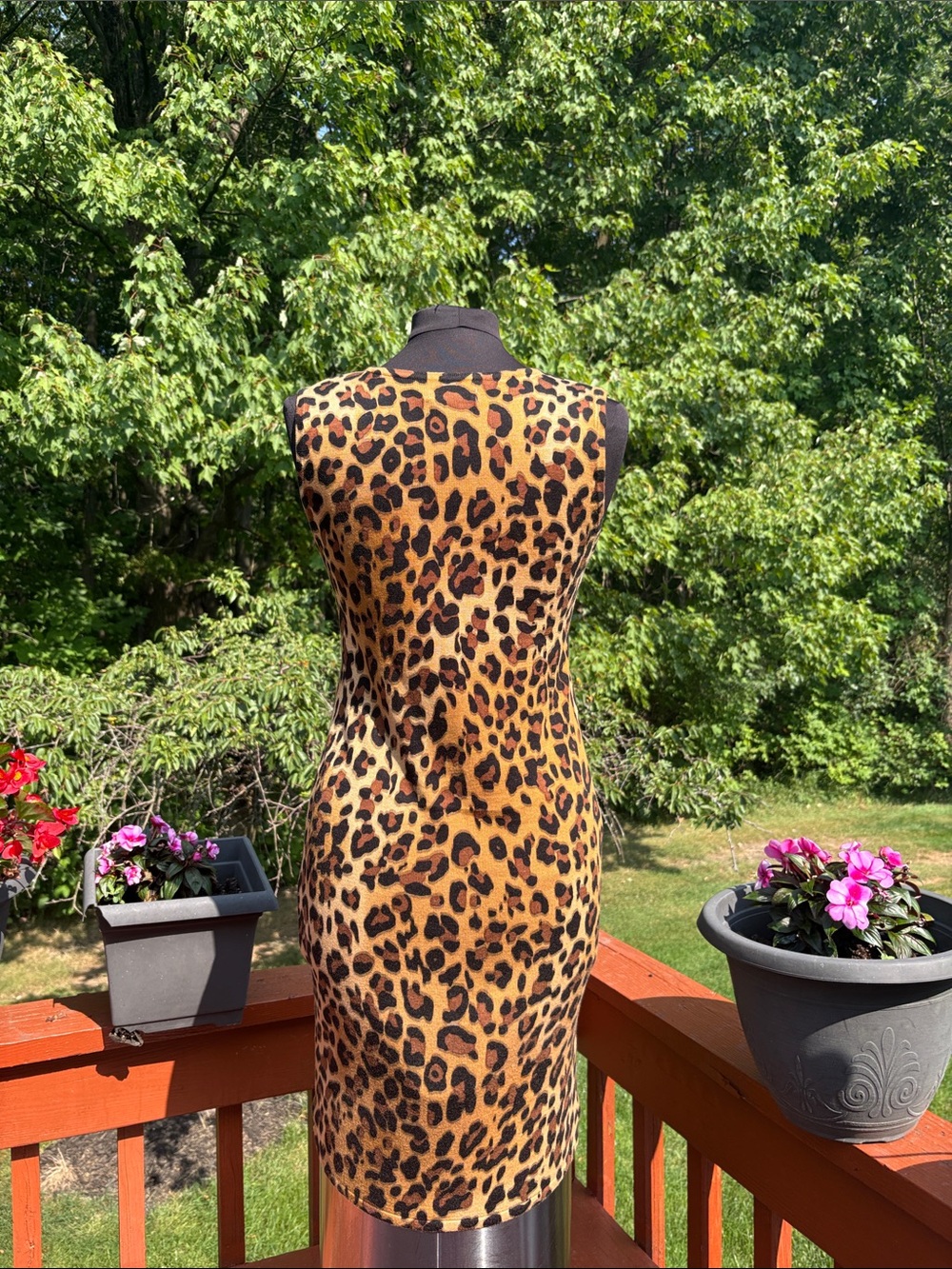 NWOT Calvin Klein Animal Print stretchy dress - Picture 3 of 10